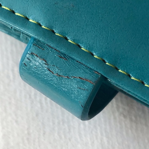 3/$20 Teal Blue Faux Leather Floral Wallet Kids Girls Colourful Fun First Wallet - Picture 4 of 10